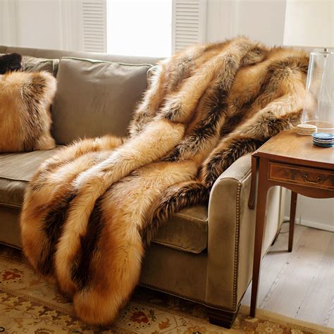 faux fox fur throw